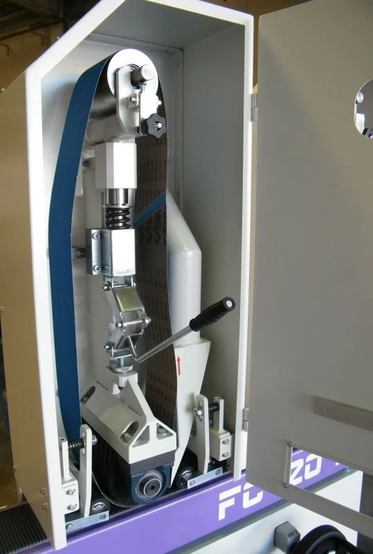 NS FC120 ZK - pásová bruska - výměna a napnutí brusného pásu