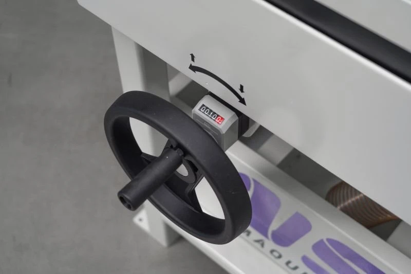 NS FCW120 Z - pásová bruska - nastavení hlavy na tloušťku obrobku