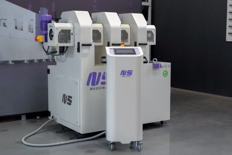 NS ML100 3Z - Tříhlavá pásová bruska na trubky