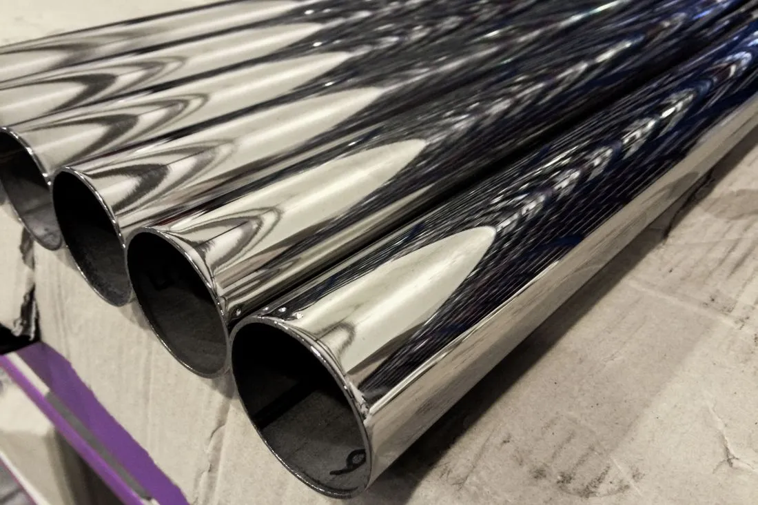 NS MP100 - Leštička na trubky - výsledný zrcadlový lesk